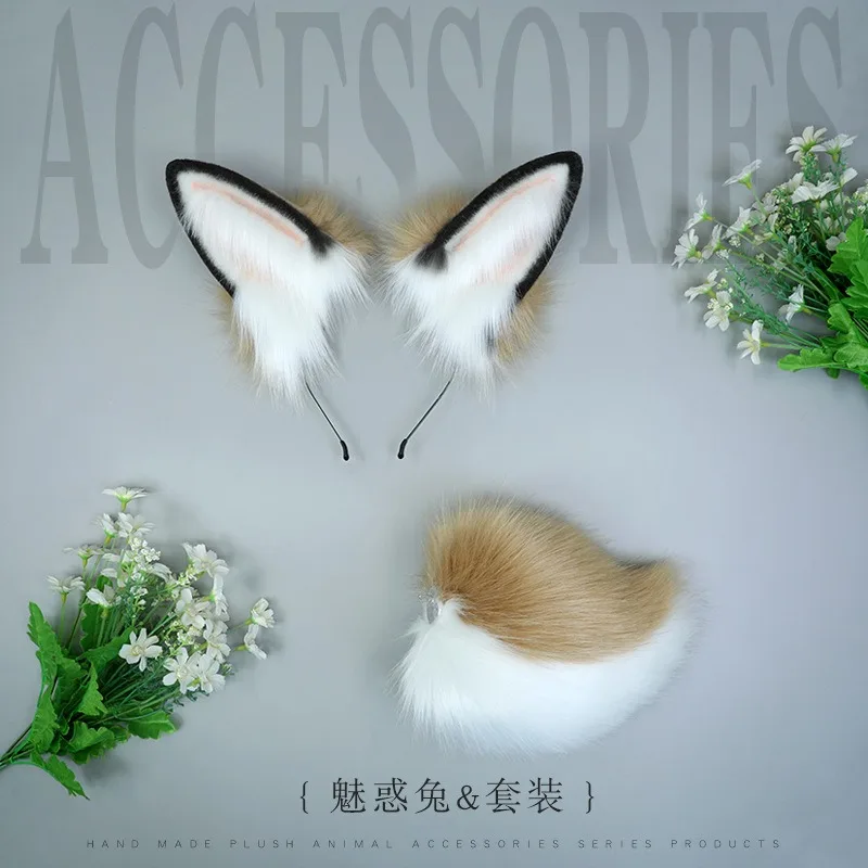 Nouvelles filles en peluche longue oreille de lapin bandes de cheveux chapeaux bandeau robe Accesorios femmes fille Cosplay Lolita Cosplay accessoires de cheveux