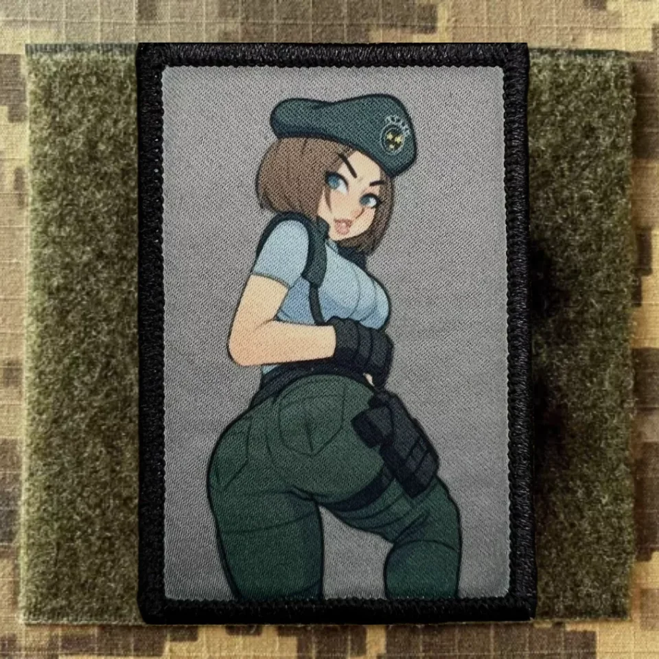 Resident Evil Jill Valentine Morale Tactical Patch Printed Hook&Loop Patches Military ARMY Badge Armband Backpack Stickers