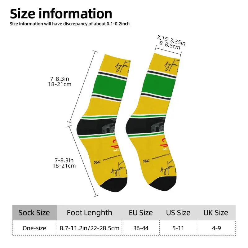 Calcetines divertidos personalizados de Ayrton Sennas para mujeres y hombres, calcetines deportivos de baloncesto con impresión 3D cálidos