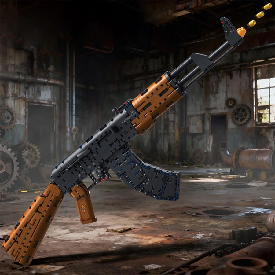 كتلة 1000 قطعة، مسدس AK47 أسود كبير، كتلة بندقية المكونات الفنية، هدية عيد الميلاد #3