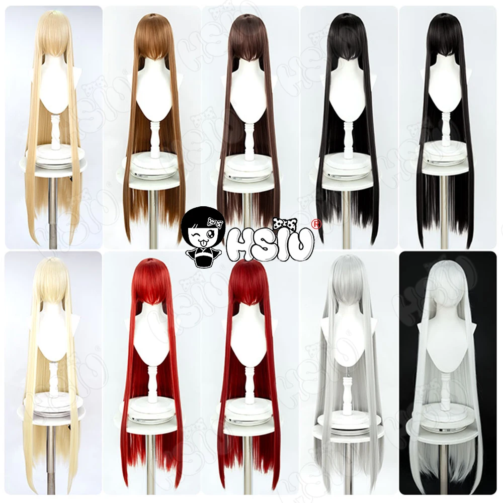 130Cm Long Cosplay Wig Fiber Synthetic Wig「HSIU」9 Color Synthetic Hair+Wig Cap Anime Party Halloween Wig