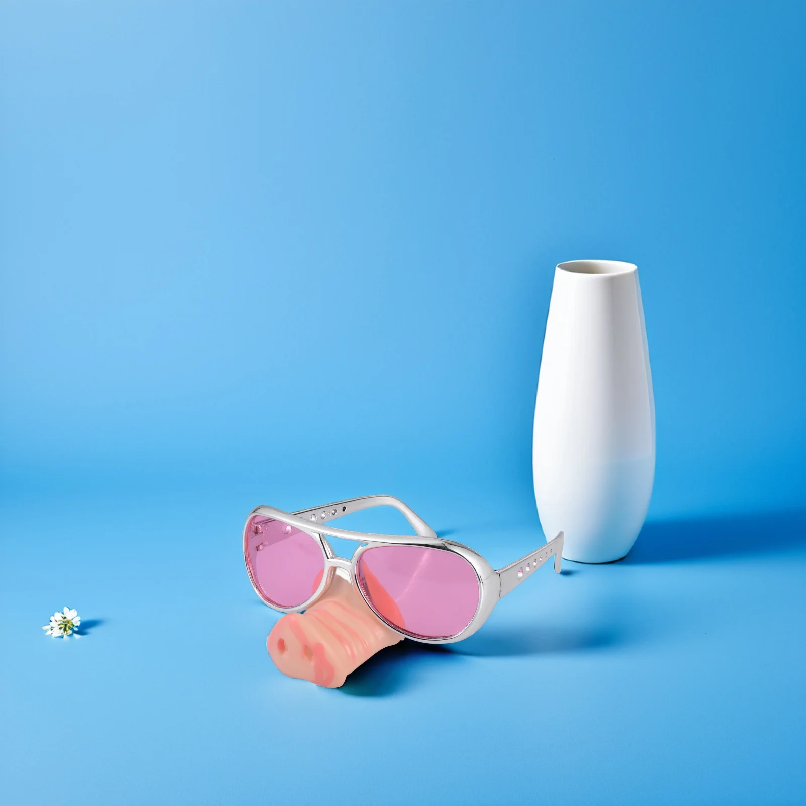 Pig Nose Glasses Silver Funny Party Sunglasses Halloween Costume Accessory Novelty Decoration Favor for Adults and Kids