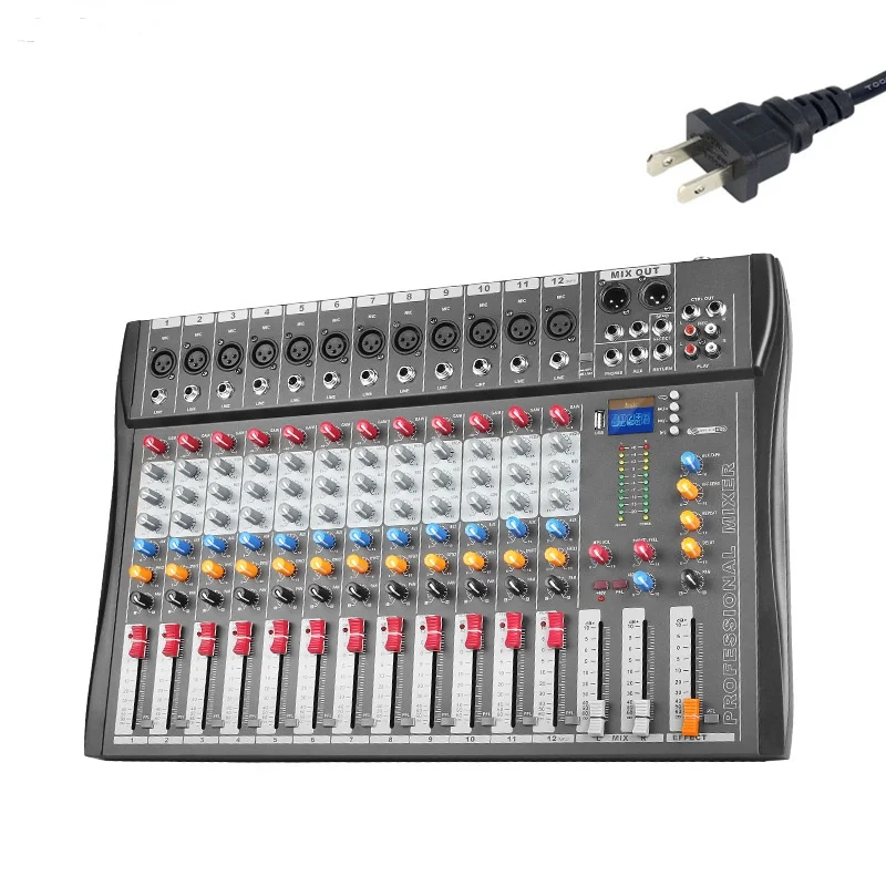 YYHC-Factory Direct Professional Stage Equipment  Recording Live High-power Sound Mixer 12 Way Mixer