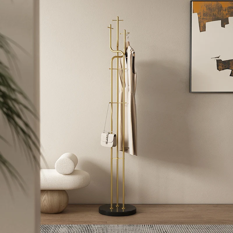 Light luxury hanger brass standing  modern floor to ceiling bedroom coat  room living room clothes