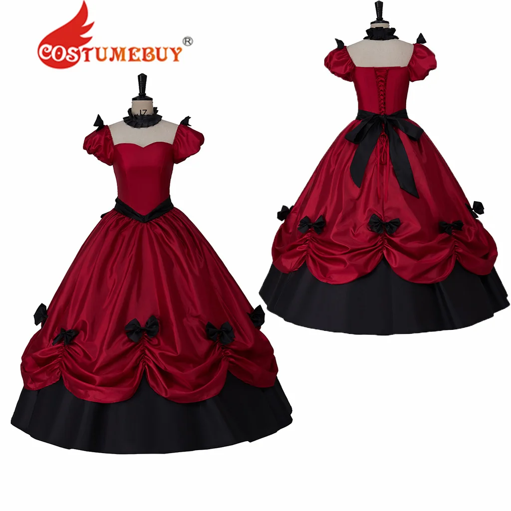 Southern Belle Wine Red Masquerade Ball Gown Renaissance Gothic Vintage Victorian Rococo Dress Theater Costume Halloween Dress