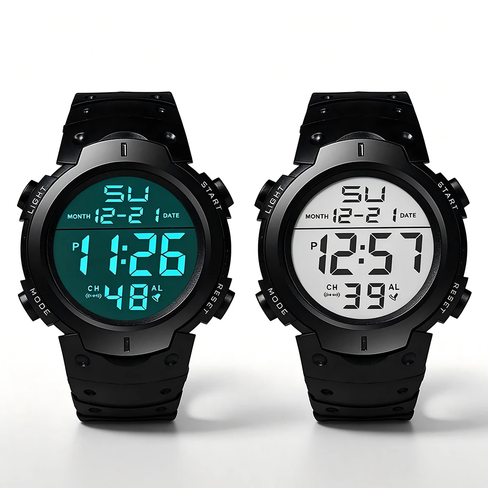 Men Sport LED Watches Top Brand Men Digital Clock Multi-Functional Rubber Man Fitnes Athlete Timekeeping Electronic Watch Reloj