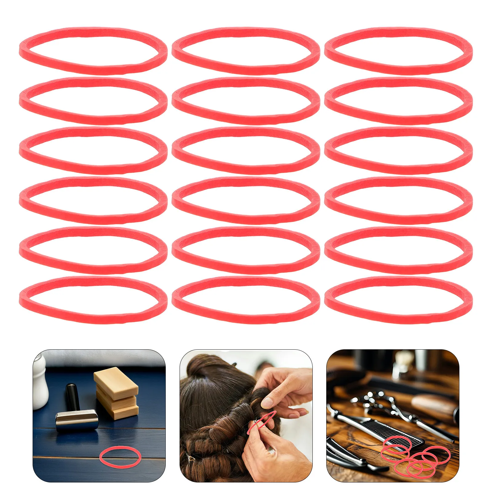 1Pack Silicone Heat Resistant Rubber Bands Red Elastic Bands Hair Salon Perm Styling Tools Hair Care DIY Accessories