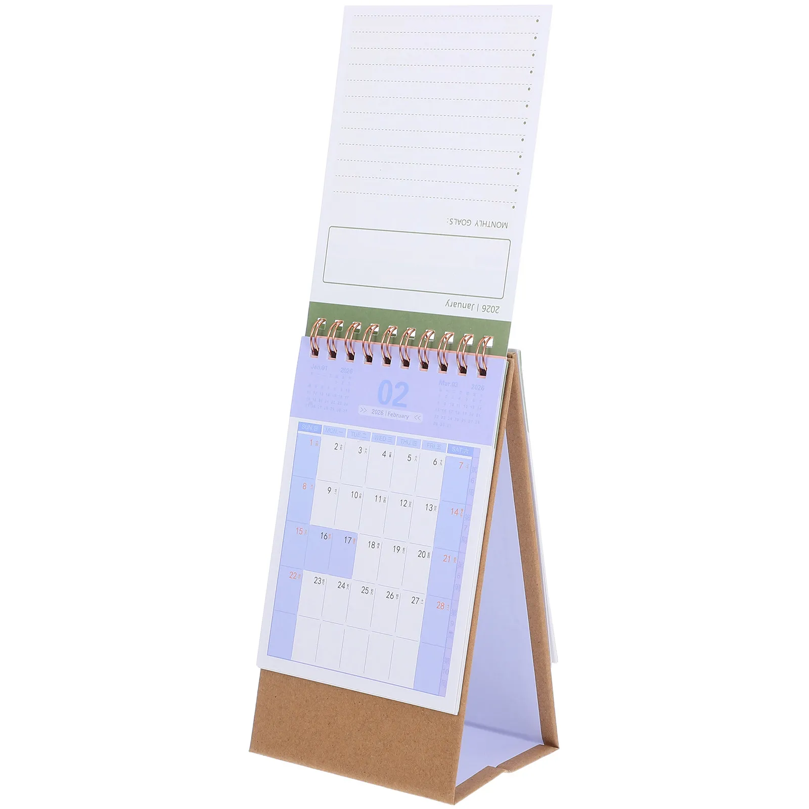 

2026 Academic Year Desk Calendar Compact Flip Design for Teachers Office Workers Planners Cute Little Desk Calendar