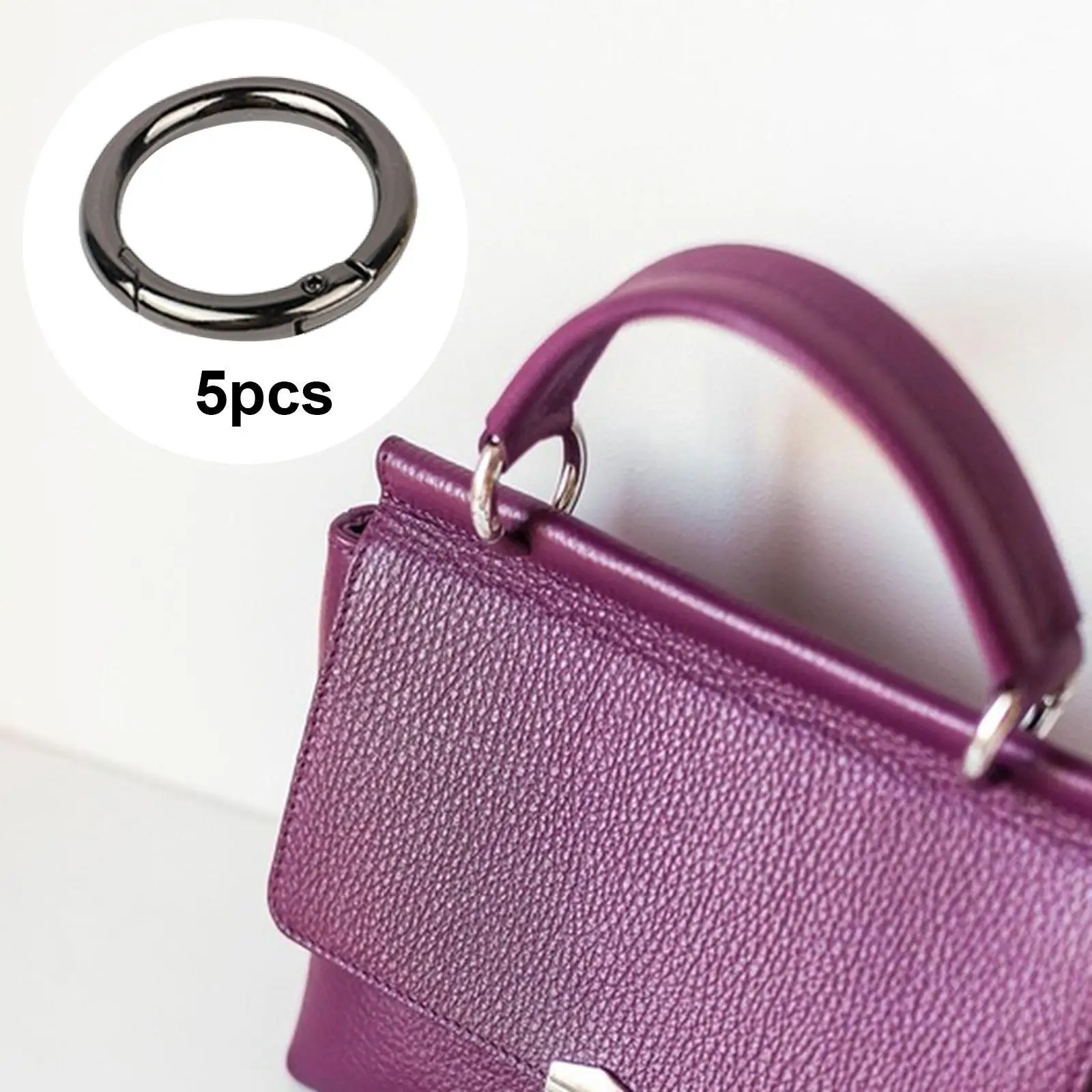 Spring Snap Clips Alloy Round Carabiner Holder Keyring Buckle for Handbag Purse Strap Bag DIY Project Accessories