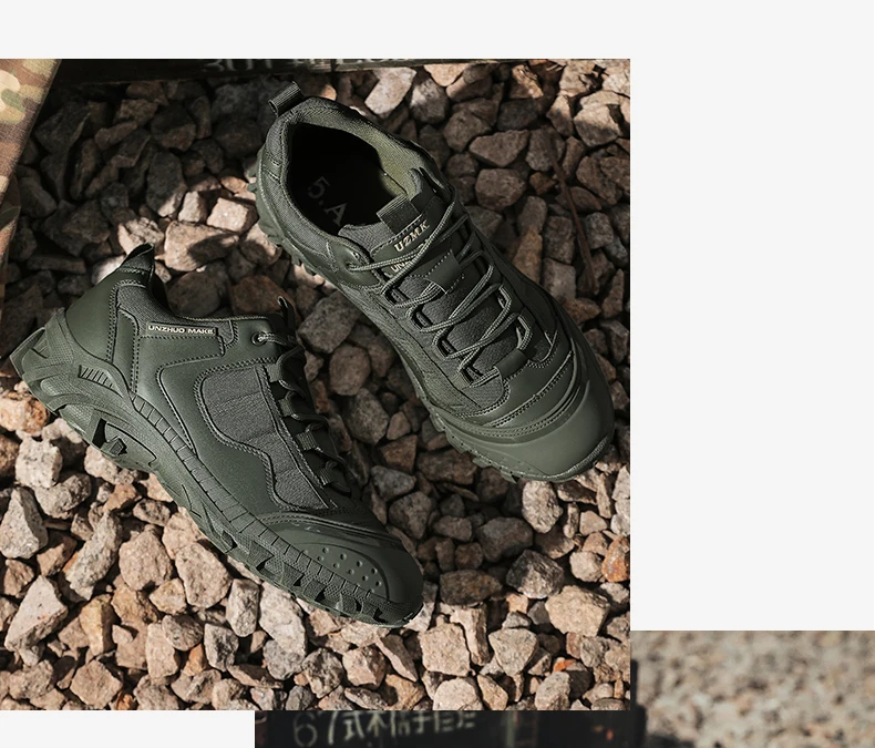 Männer Taktische Stiefel Anti Slip Arbeit Lace Up Unisex Armee Schuhe Outdoor Wanderschuhe Wüste Top Männliche Militär Stiefel Special Forces – Detail 17