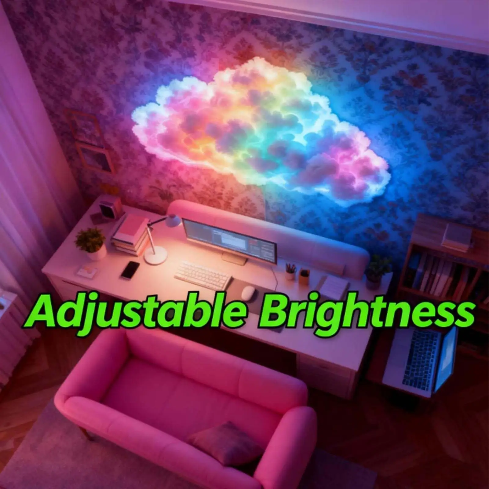 Thundercloud LED Lights For Ceiling 3D Thundercloud USB Lamp Set Music Decoration Light For Desktop Ceiling Bedroom Living Room