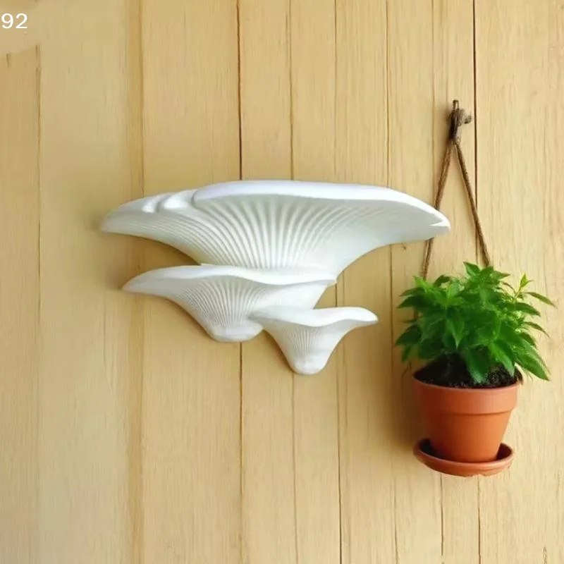 White Mushroom Shaped Wall Decoration Stand 3D Printed Multifunctional DIY Storage Rack Cute Home DecorCentury House
