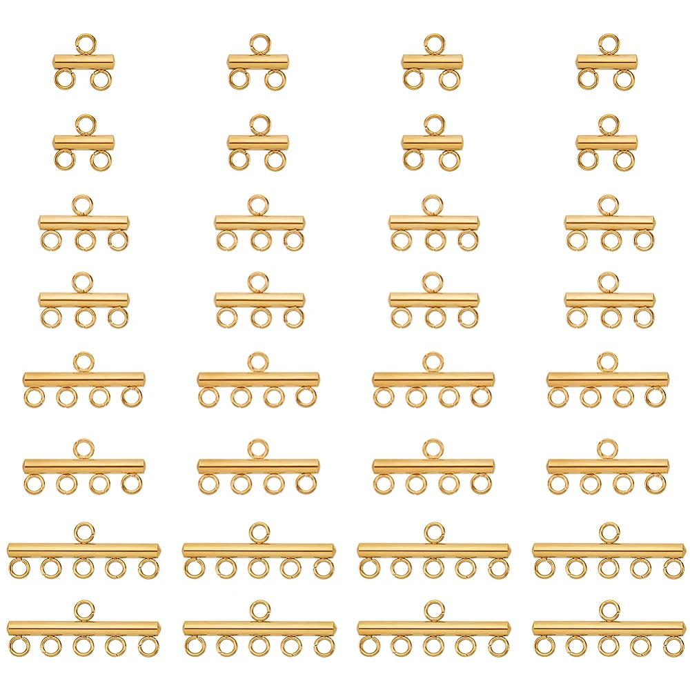 32PCS Stainless Steel Slide Clasp Lock 4 Style Golden Necklace Layering Clasps Multilayer Chain Clasp Connectors Jewelry Clasps