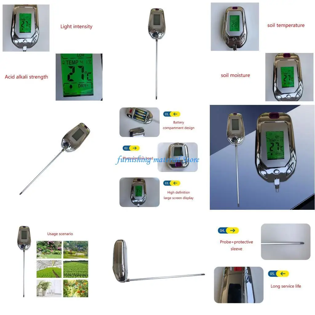

Y5GD 5 in 1 Soil Tester Accurate MeasurementSoil Test Device Convenient Soil Testing Tool Suitable for Various Applications