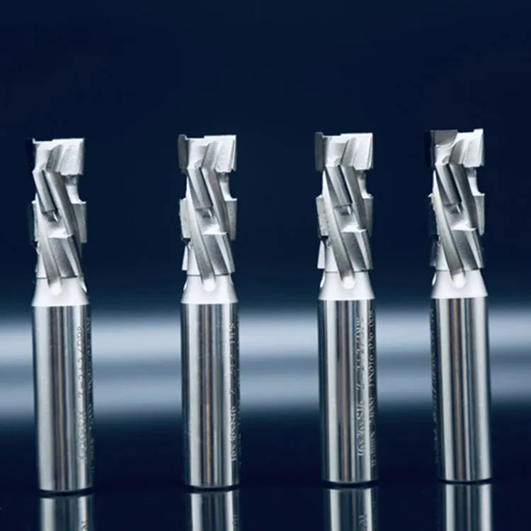 Surrey Good Quality  PCD  CNC Wood Shank Cutter Diamond Spiral Router Bit Z=2+2 Edge Milling Cutter for Chipboard