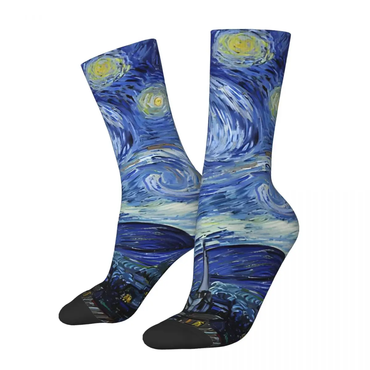 Starry Night Van Gogh Stockings Men Socks Soft Elegant Socks Autumn Cycling Anti Skid Pattern Socks Gift Idea