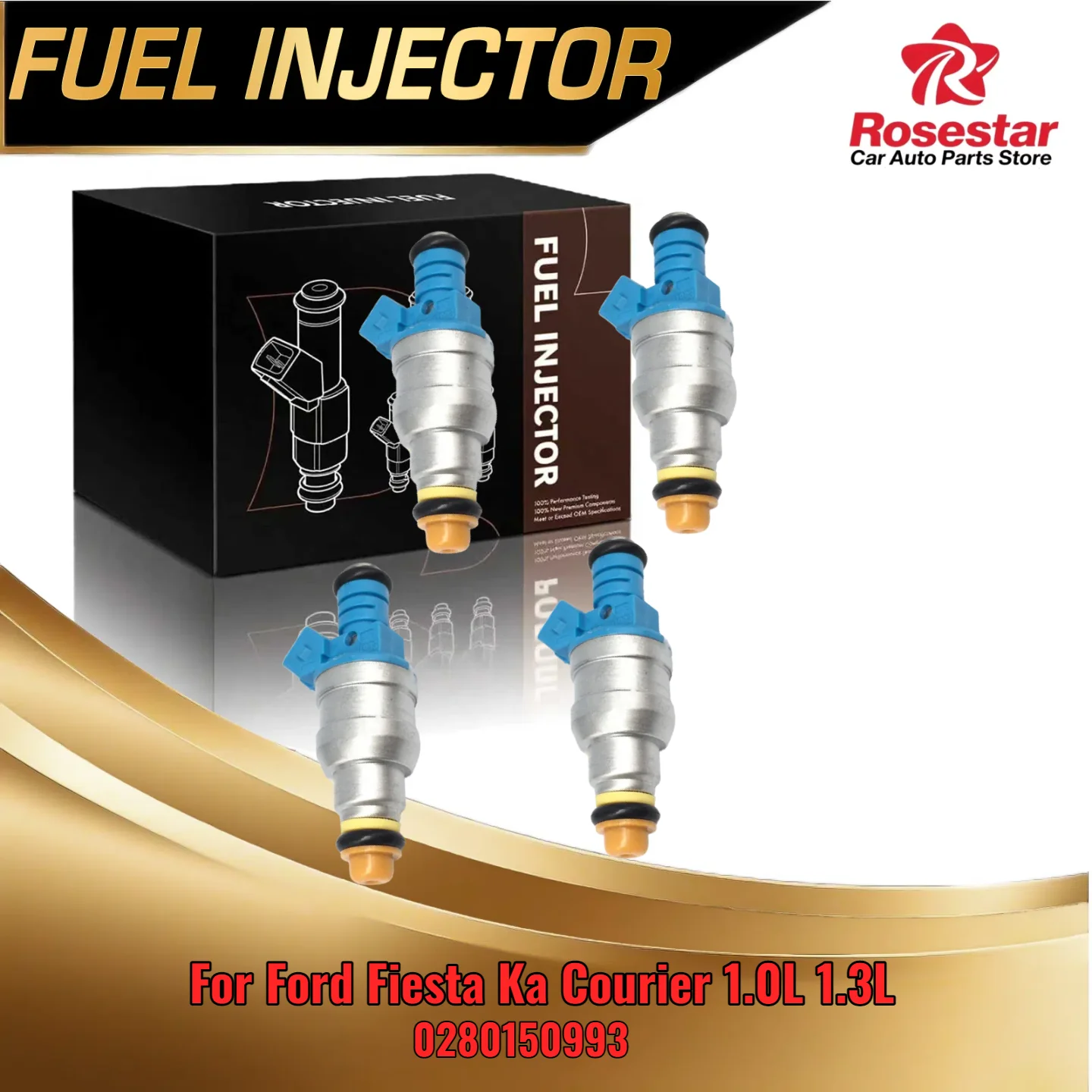 

Fuel Injector 4Pcs Replacement For Ford Fiesta Ka Courier 1 0L 1 3L Engine 0280150993