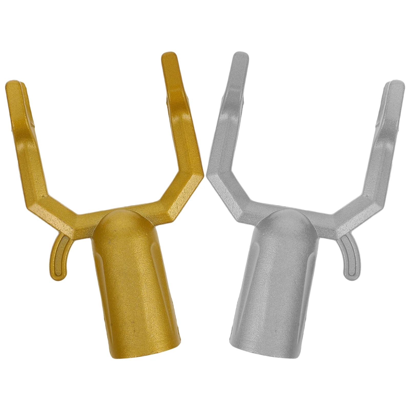 

2 pcs 19mm Aluminum Alloy Clothes Pole Forks Golden Silver Easy Installation Sturdy Material Versatile Use Ceiling Reaching
