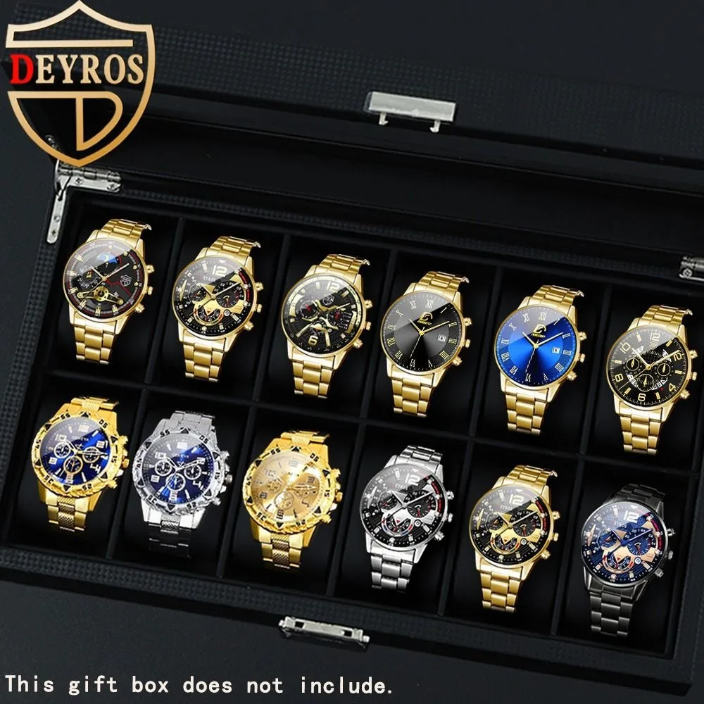 

[ Quartz Watches Sets for Men] 12pcs/set Fashion Mens Watches Sets, Men Watch, Casual Quartz Watches for Men,