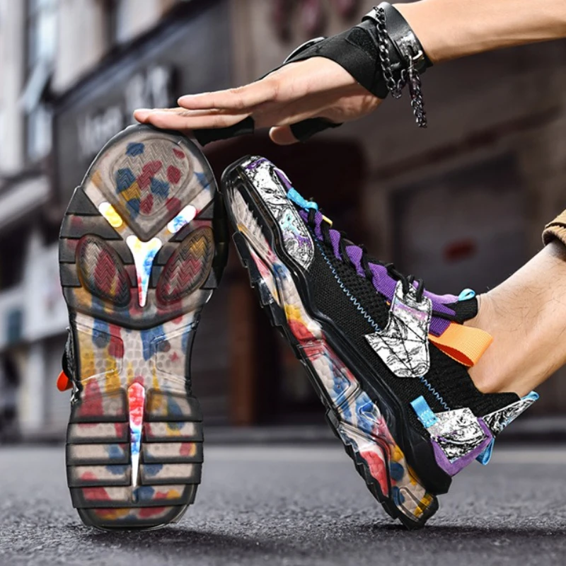 

Мужские кроссовки высокого качества на платформе, легкие дышащие кроссовки большого размера, удобная вулканизированная обувь на мягкой подошве, 2025 г.