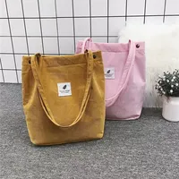 2023 New Student Corduroy Canva Bag Artistic Versatile Single Shoulder Canva Bag Campus Tote Fashionable Shoulder