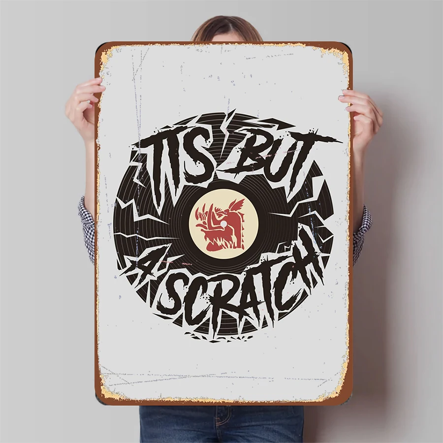 Vintage Vinyl Record Creative Iron PaintingRock Music Decorative Wall Art Living Room Study Bar Wall Hanging Ornament