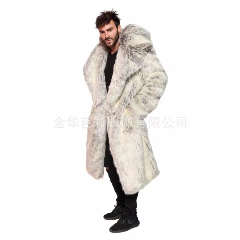 Men's Autumn/Winter Top Coat Faux Fur Thick Warm Retro Simple Comfortable Loose Casual Design Fashion Advanced Soft Niche Skinny