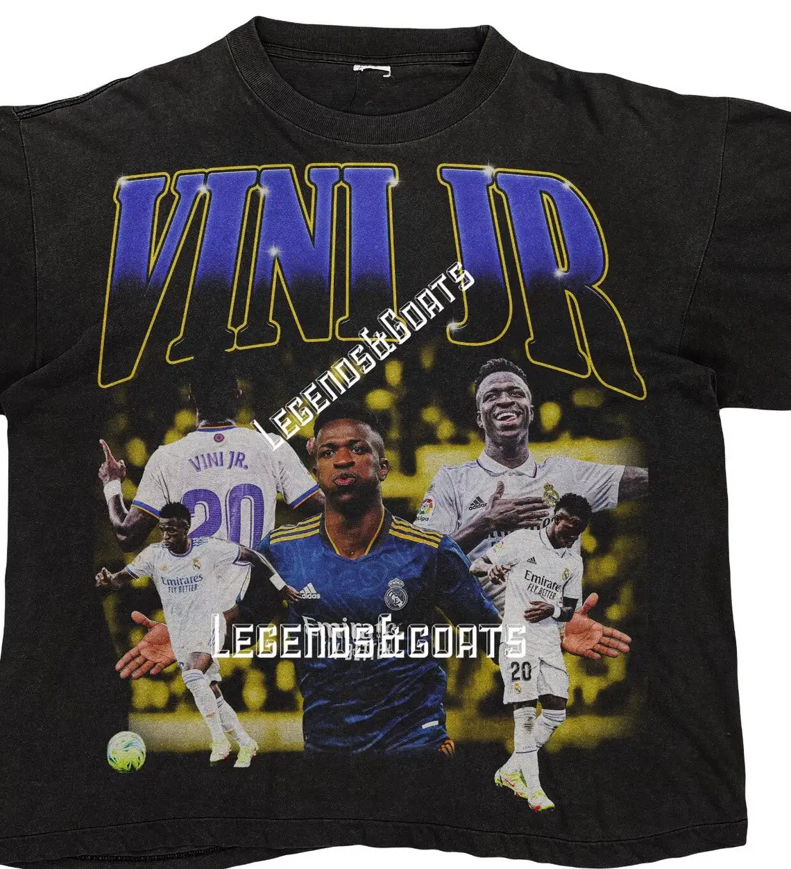 Vinicius Jr -Vini Jr-Brazil-Real Madrid-Vintage 90s Inspired Bootleg Sports Rap Tee