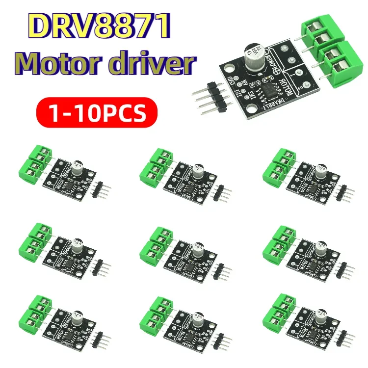 

DRV8871 H-Bridge Brushed DC Motor Driver Breakout Board For Arduino PWM Control 3.6A Max Internal Current Sense 6.5V To 45V