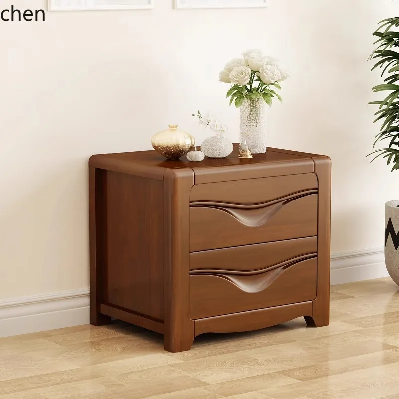 

QZT bedside table pure solid wood modern home bedroom storage bedside storage cabinet