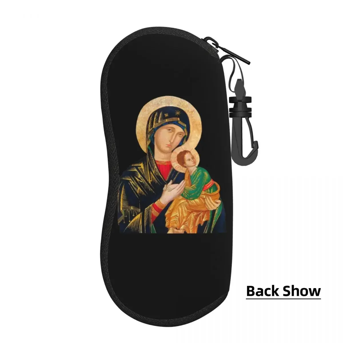 Custom Our Lady Of Perpetual Help Shell Eyeglasses Protector Cases Fashion Sunglass Case Catholic Virgin Mary Glasses Bag