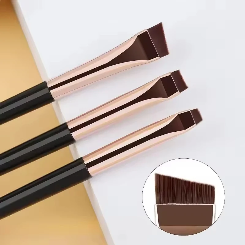 3 pçs/set lâmina delineador escova sobrancelha escova portátil plana fina delineador sobrancelha contorno pincéis de maquiagem ferramenta de maquiagem ﻿