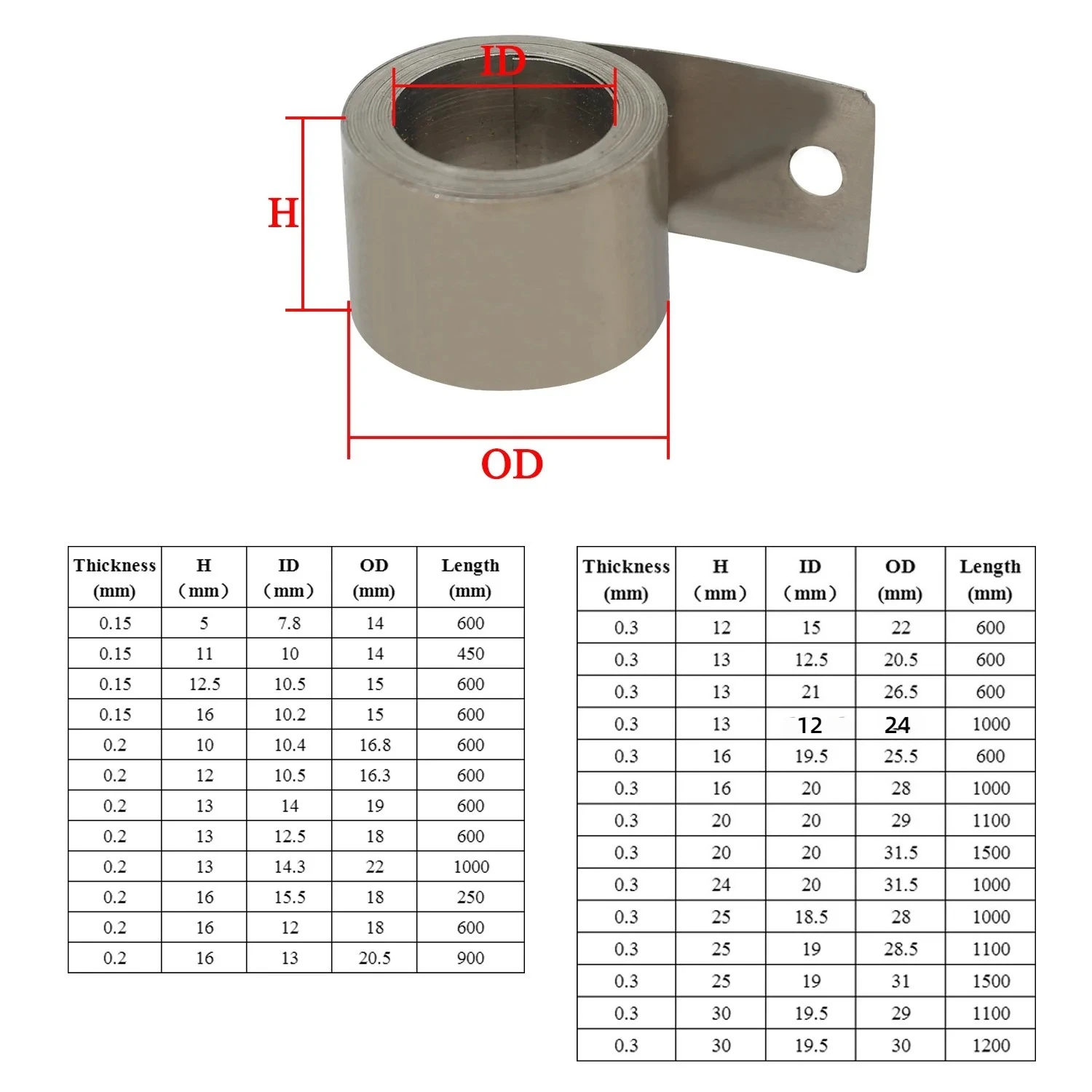 For stainless steel spiral flat wire coil torsion spring constant force extension tarp torsion for dishwasher door spring 1PC
