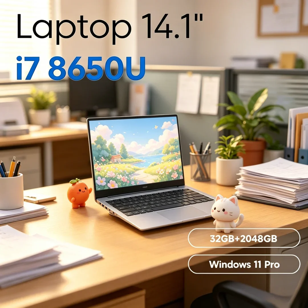 

Ethereal 2026 Imperishable 14.1" Hyper Sleek Laptop Intel Core I7-8650U 32GB RAM 2TB M.2 SSD Windows 11 Pro Home Scholarly
