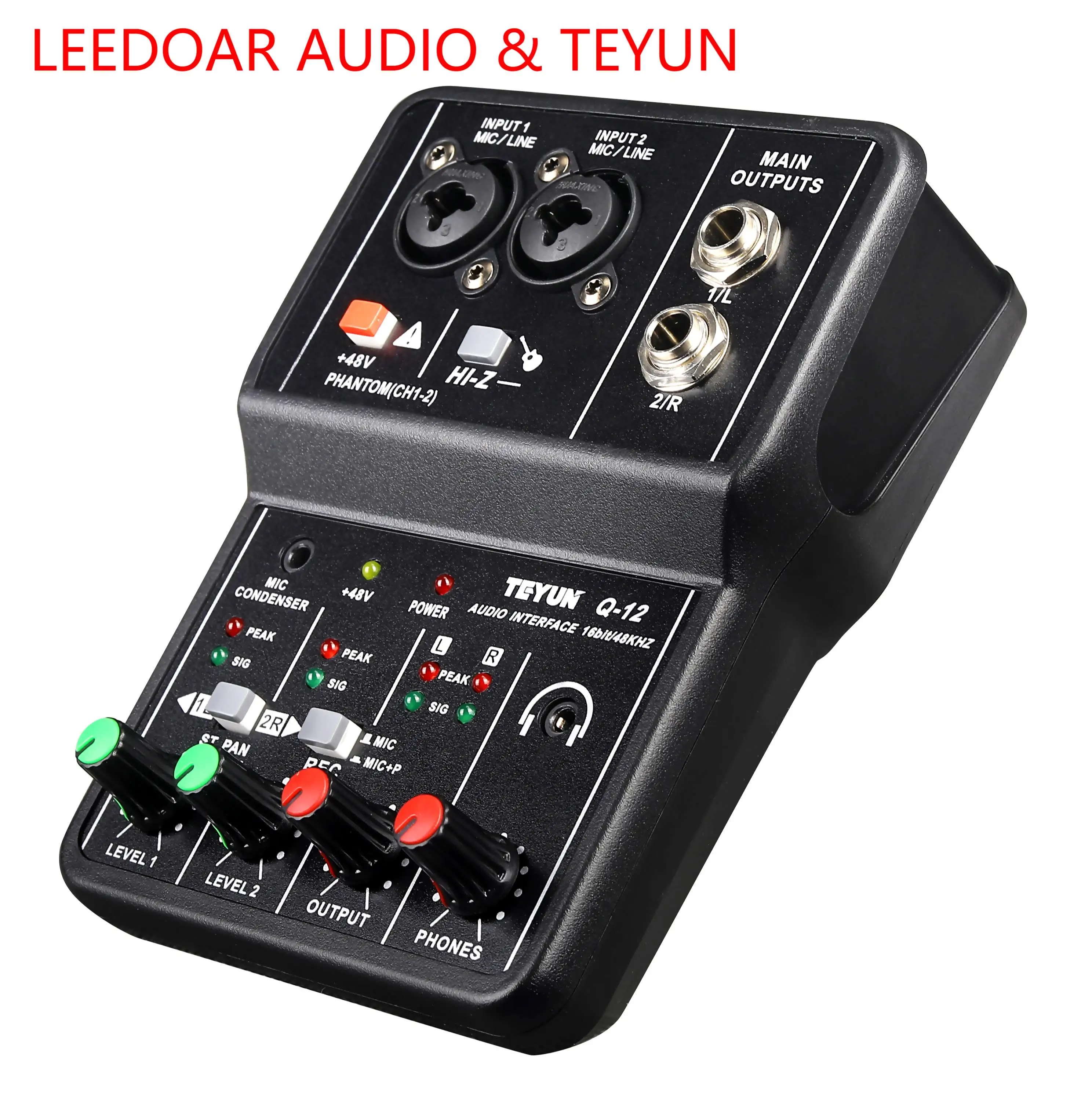 TEYUN Q-22 Q-12 Q-24 Professional Audio Sound Card Electric Guitar Recording Monitor for Studio Singing Computer Live Broadcast