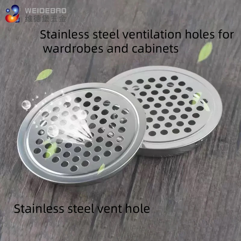 Home 5Pcs Stainless Steel Circular Louver Mesh Ventilation Hood Plug, Decorative Grille Cover for Kitchen Wardrobe Home Improvem