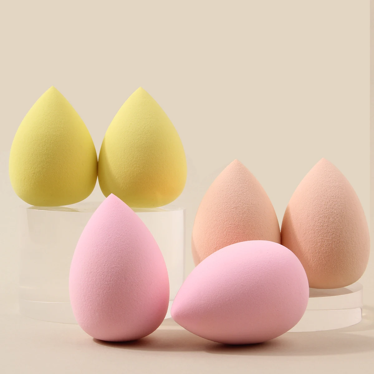 6 قطع من بيضة التجميل الكبيرة، إسفنجة مكياج، بيضة إسفنجية ناعمة ومرنة للغاية، أداة مكياج محمولة ومتينة