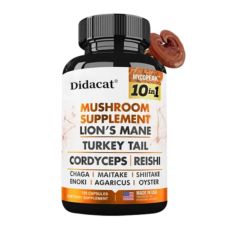 

Mulittea 10x Mushroom Complex Capsules with Lions Mane, Chaga Nootropic Brain Supplement for Memory and Immunity