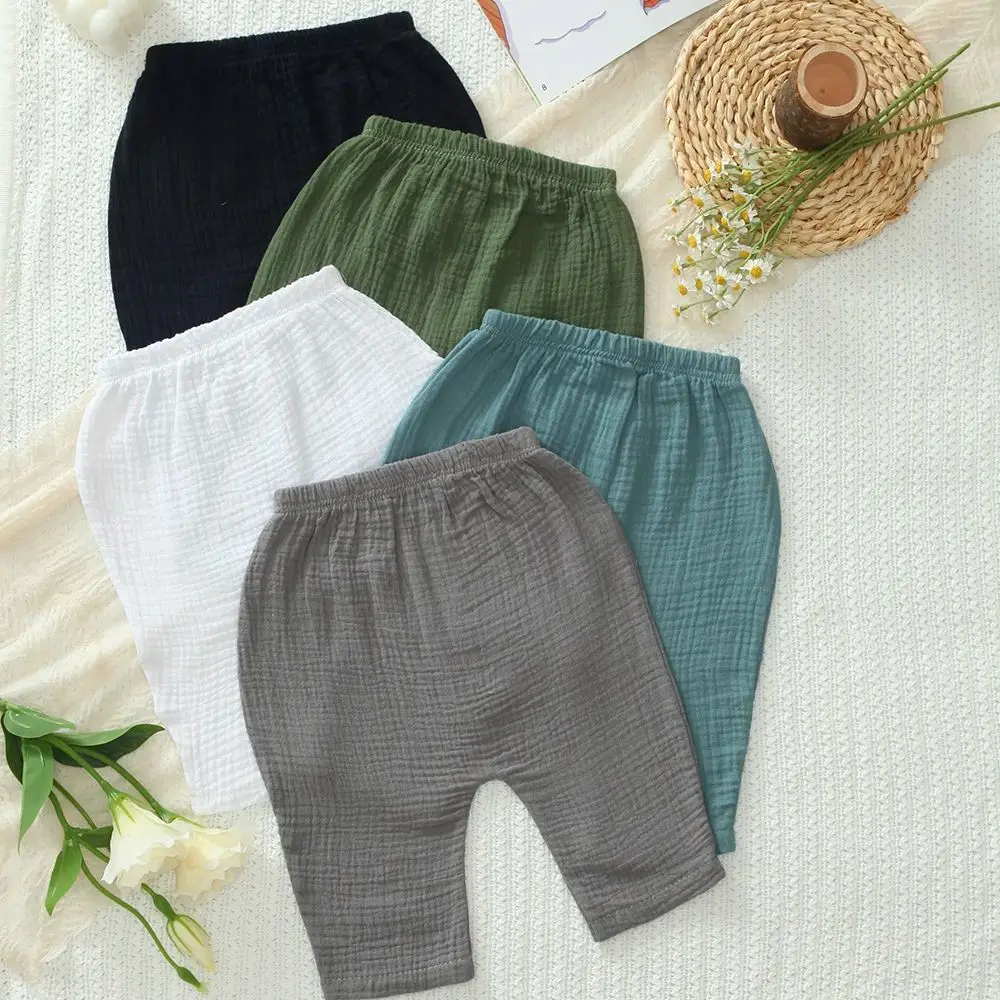 

5 пар удобных хлопковых детских штанишек, мягкие леггинсы для мальчиков, базовые однотонные брюки для малышей