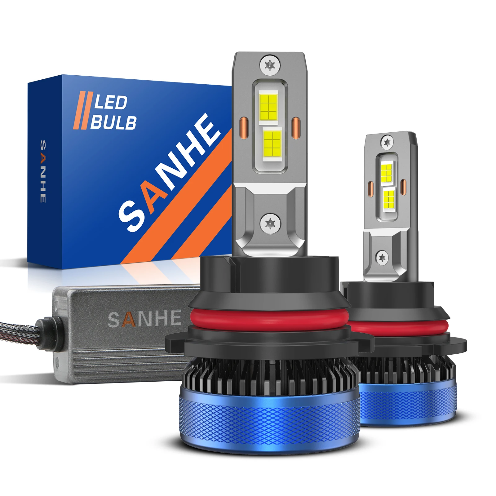 

SANHE 9004/HB1 LED Headlight Bulbs High and Low Beam 140W 40000LM High Power Super Bright 6500K Cool White,Quick Installation