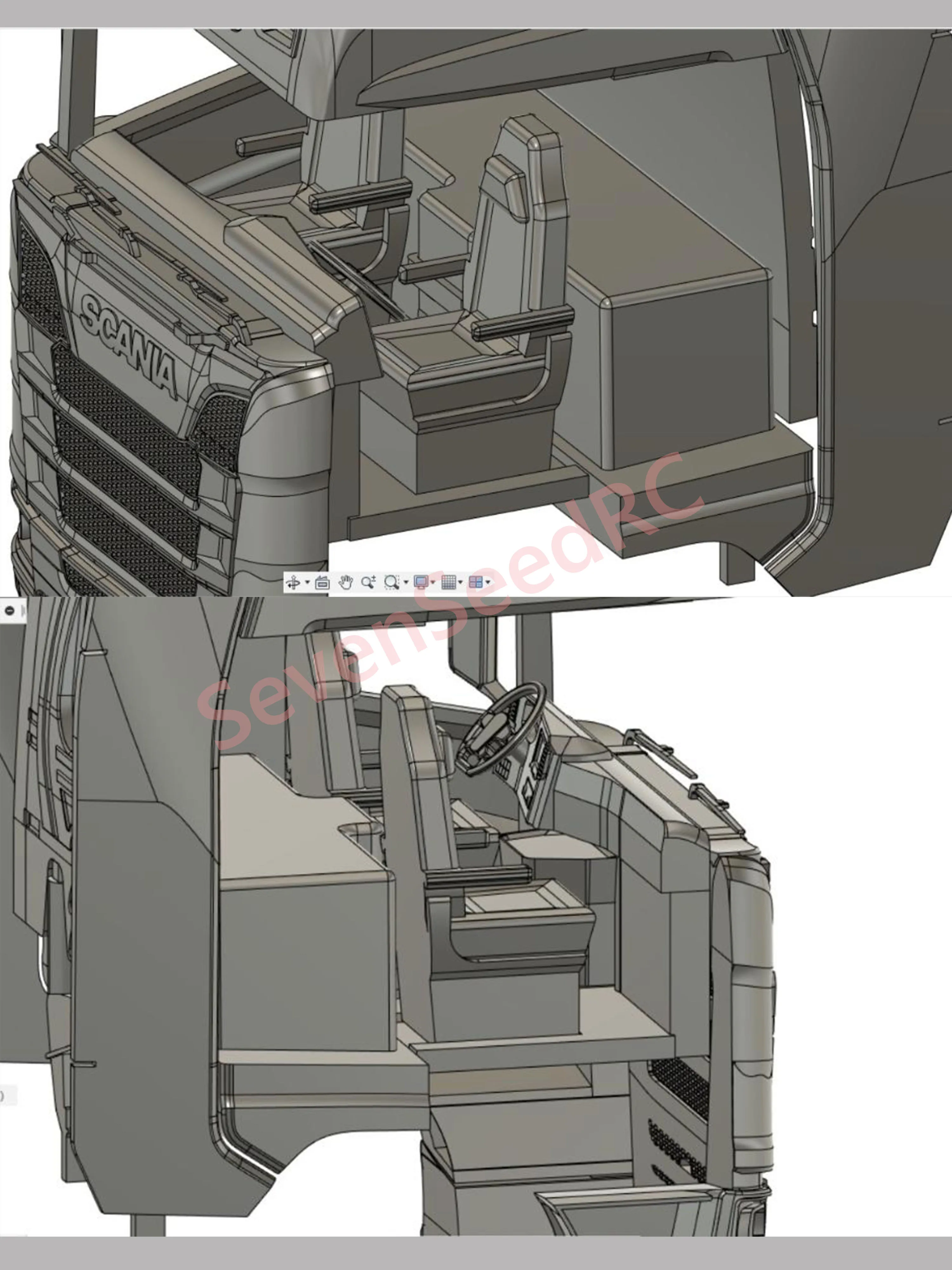 Caminhão impresso em 3D Scania s770 1/14 modelo de ponto estático JDM Tamiya Lesu Lxy Scaleclub SCX10 Trx Crossrc