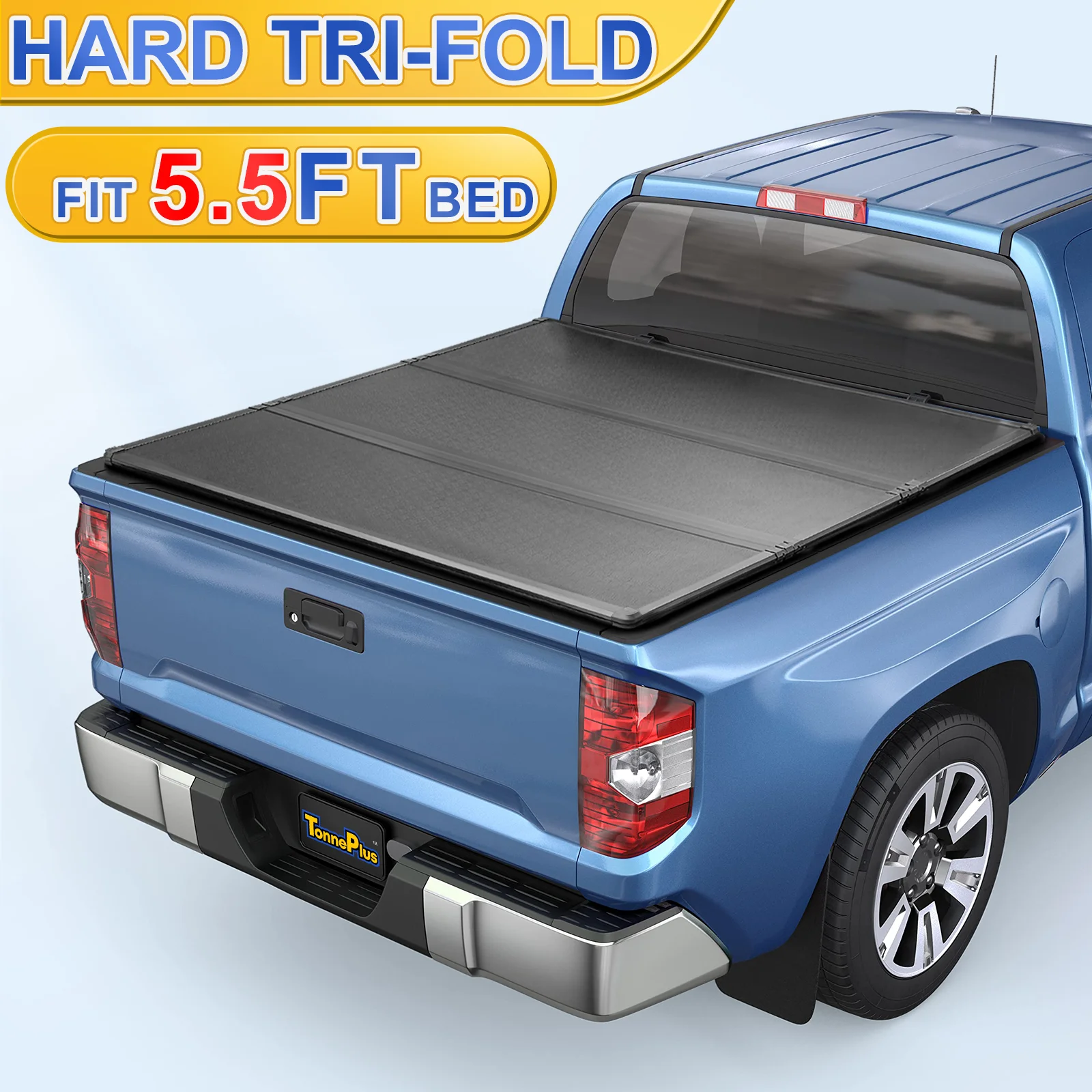 

TonnePlus FRP Жесткий тройной чехол Tonneau Чехлы на грузовики для Tundra 2007-2021 гг. (Excl. Trail Edition) Кровать 5,5 футов Кровать 5,5 футов 66,7 дюйма