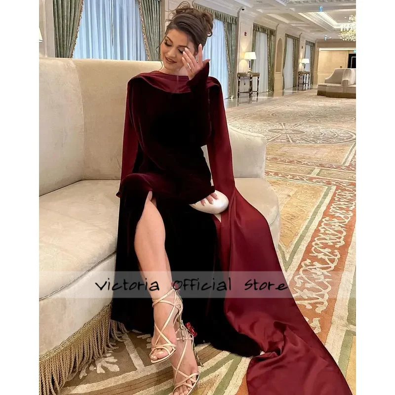 Arabie saoudite robes de soirée de luxe manches longues perles perles Sexy formelle femmes robe de bal trompette robes de fête de mariage