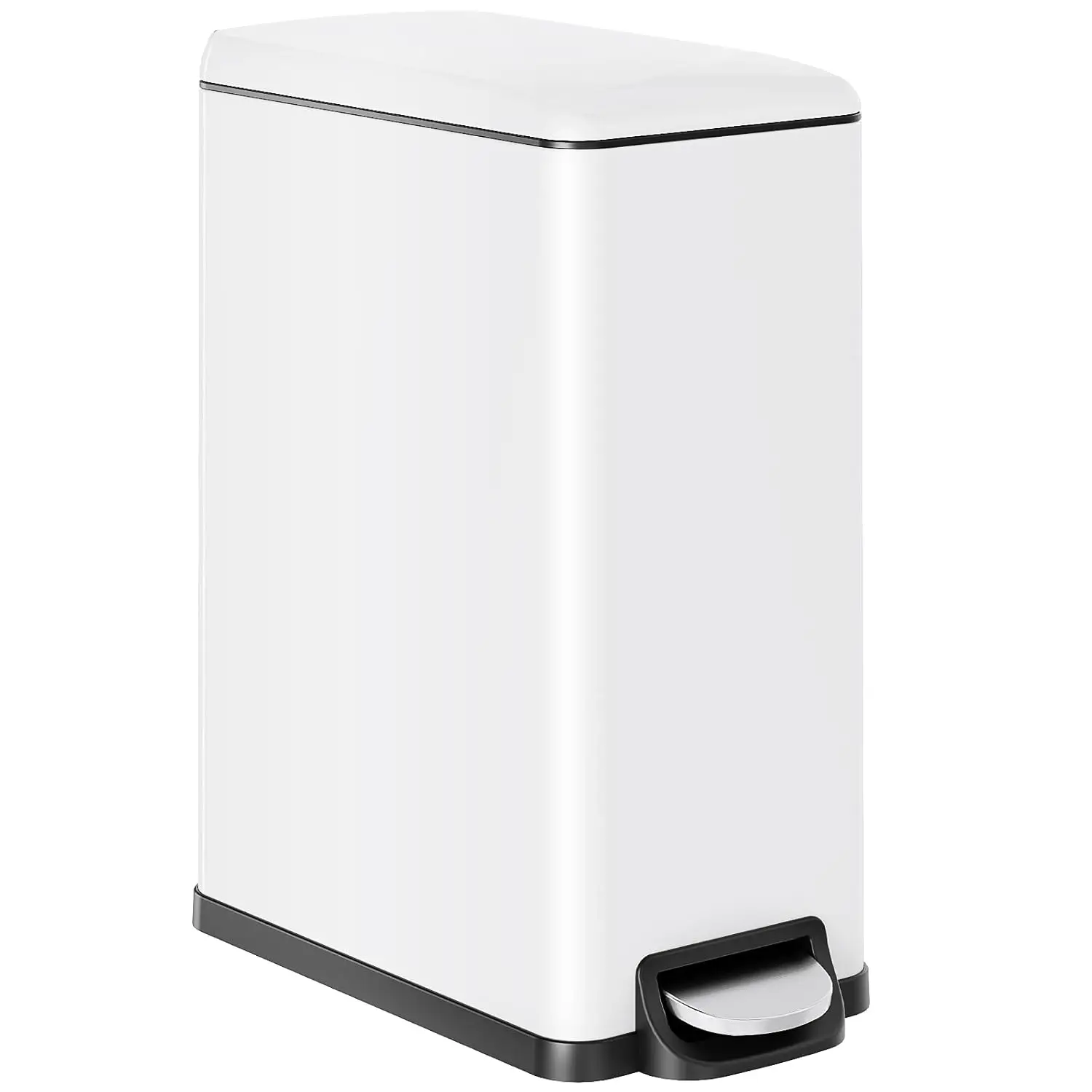 

13.2 Gal Slim Kitchen Trash Can with Lid, 50L Stainless Steel Garbage Can, Large Kitchen Rubbish Can, Step Trash, Customized