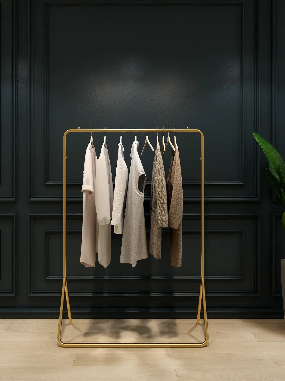 

Premium Simple clothes rack bedroom Nordic online celebrity clothes rack single-pole balcony hanging clothes.