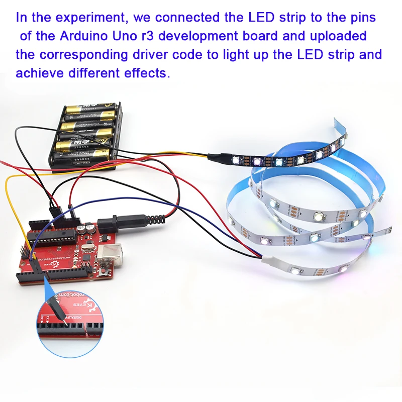 RGB Smart Programmable LED Strips for Arduino ESP32 With DuPont Male Connectors Bulit-in 2812 IC 256 Grayscale Adjustable