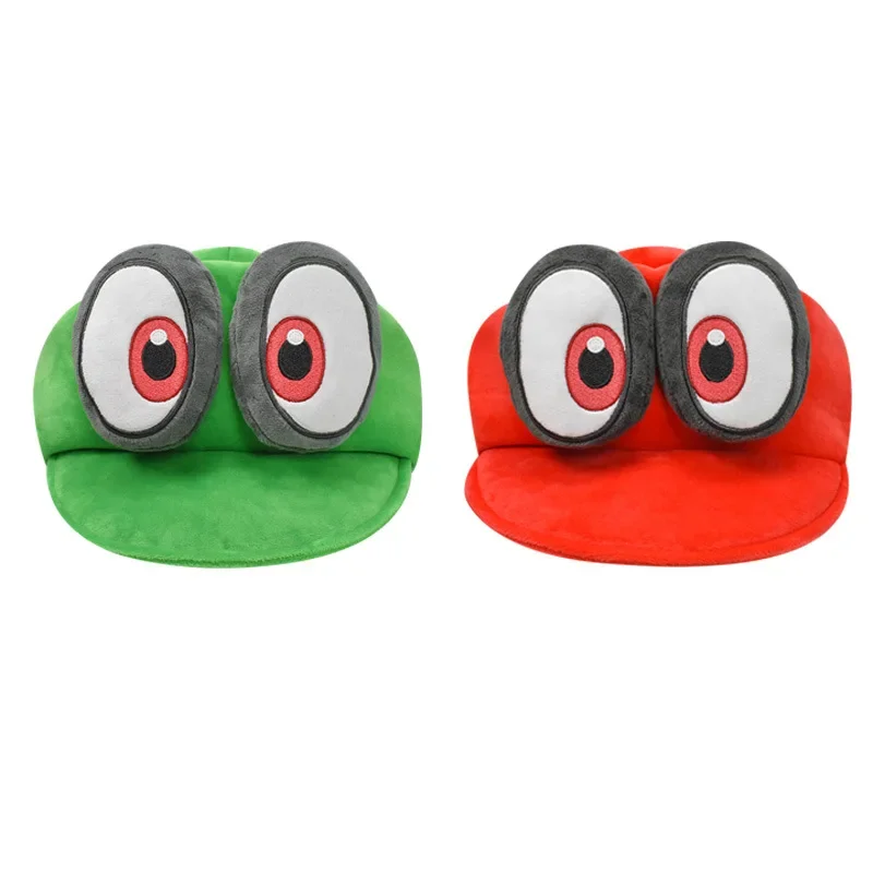 Unisex Caps Luigi Cosplay Cap Wario Hat Super Bros Caps Plush Hats Green and Red Color Adult hat