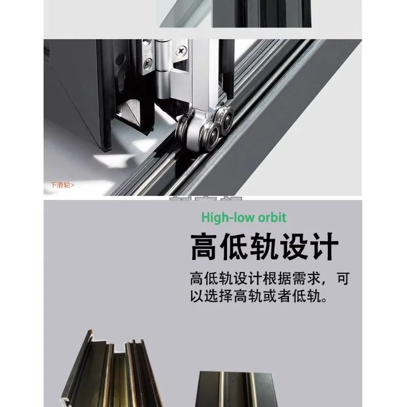 Heavy duty folding, push-pull, shop car beauty shop, garage aluminum-magnesium alloy glass door