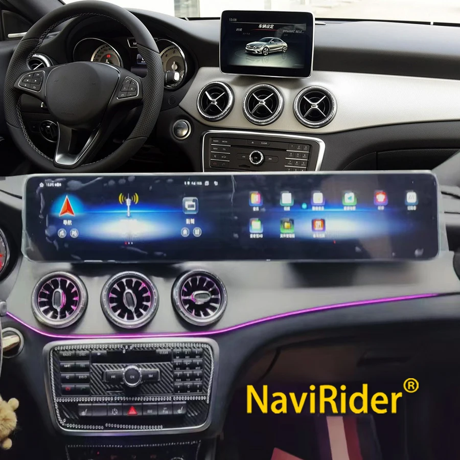 Radio de pantalla Multimedia de coche de doble pantalla para Mercedes Benz GLA CLA A/B clase W176 X117 X156 W463 W246 2013-2015 GPS Car Play 4G