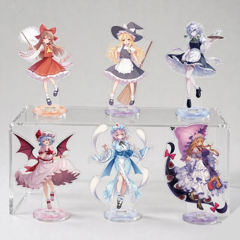 Game Touhou Project Anime Hakurei Reimu Kirisame Marisa Acrylic Figure Stand Model Plate Desk Decor Keychain 15CM